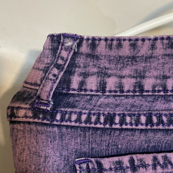 Retro vibe Purple/Pjnk acid wash ladies Sz24 “Forever 21” taper leg cotton jean - Picture 5 of 6